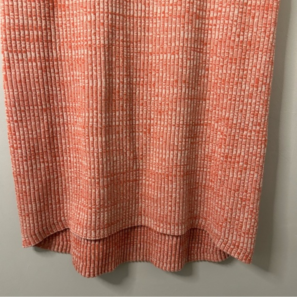 Daily Practice by Anthropologie Mock-Neck Ribbed Midi Dress in Coral - Picture 4 of 8